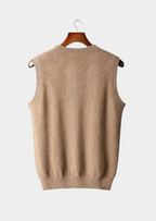 PURE EXTRA-FINE MERINO WOOL V-NECK VEST